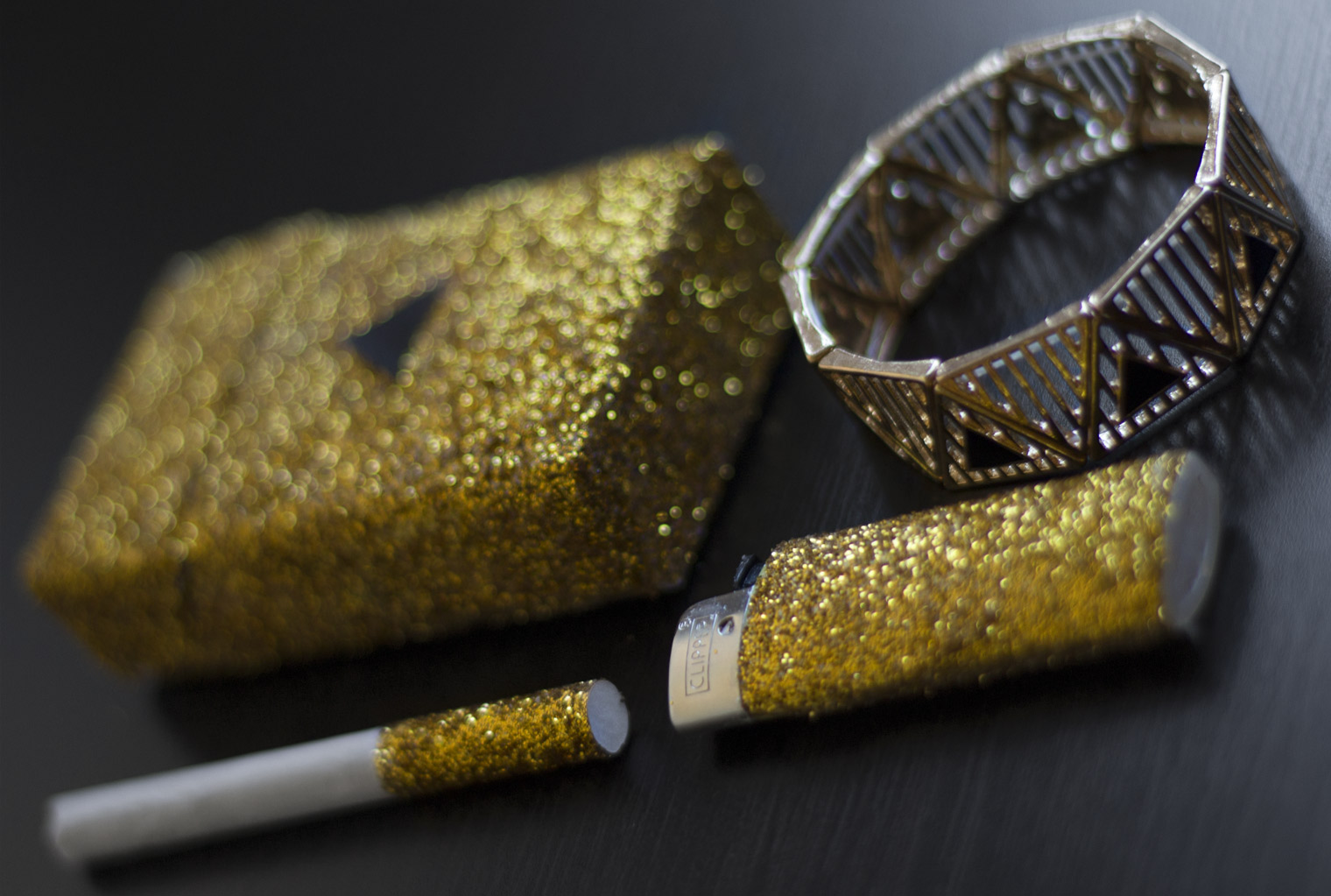 golden cigarette pinko bracelet